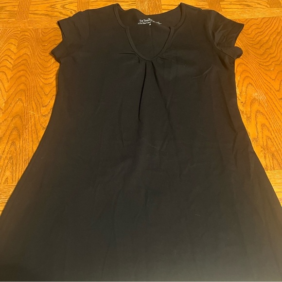 The Territory Ahead Pima Cotton Mini Short Sleeve Dress in Black Sz M Comfort - Picture 5 of 14